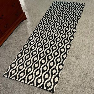 4 navy patterned curtain panels measuring 30x84